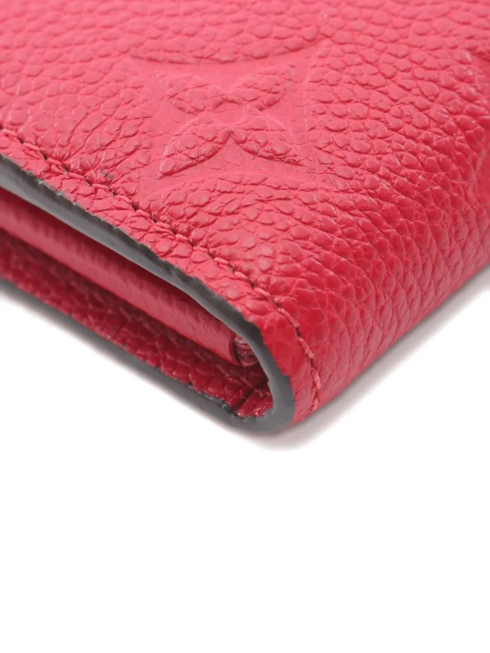Pre-owned Louis Vuitton 2019 Monogram-embossed Clasp Wallet In Red