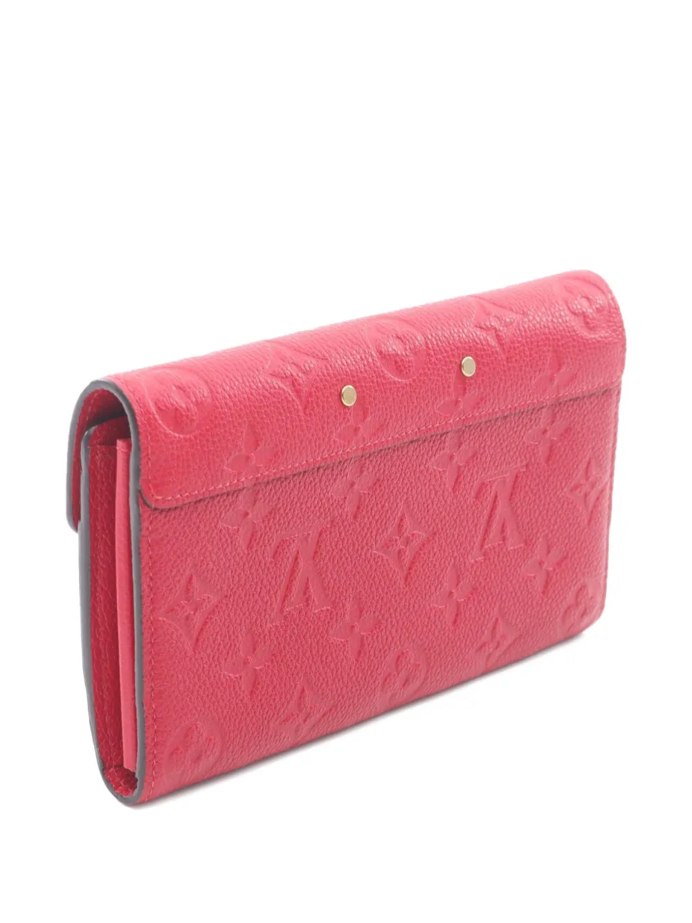 Pre-owned Louis Vuitton 2019 Monogram-embossed Clasp Wallet In Red