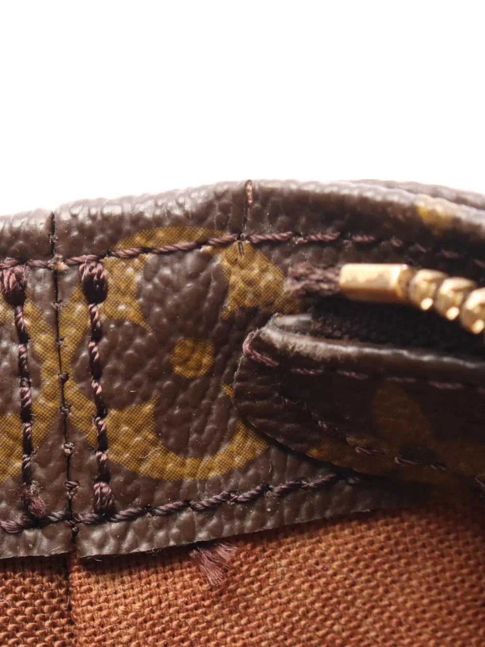 Pre-owned Louis Vuitton 2003 Monogram Cabas Piano Shoulder Bag In Brown
