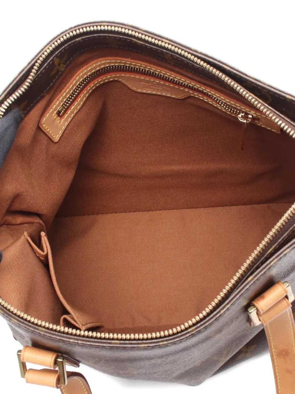 Pre-owned Louis Vuitton 2003 Monogram Cabas Piano Shoulder Bag In Brown