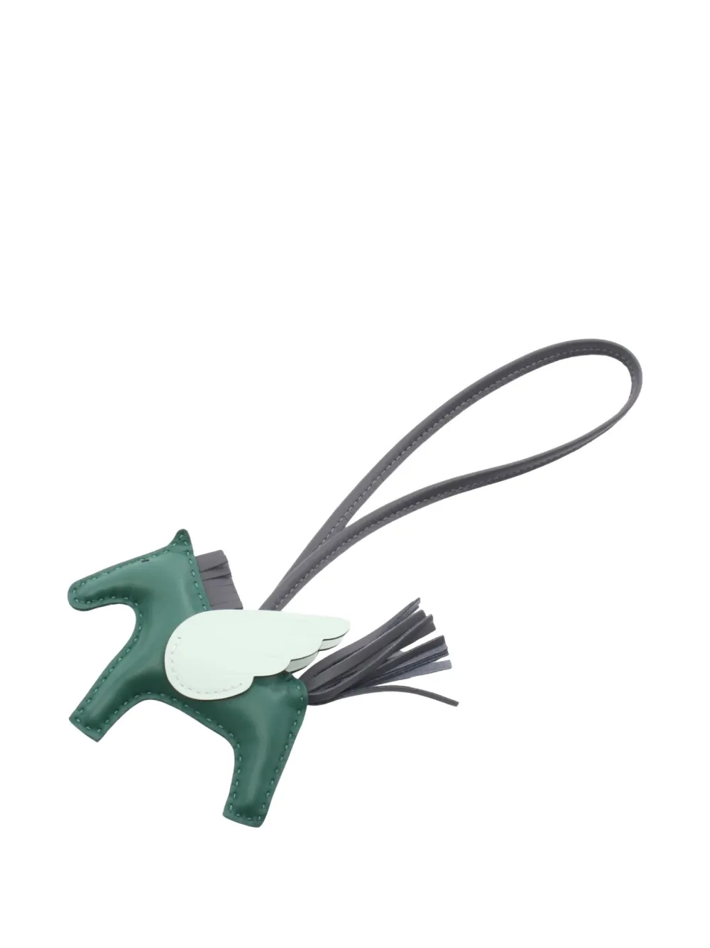 Pre-owned Hermes 2024 Rodeo Pegasus Pm Bag Charm In Green