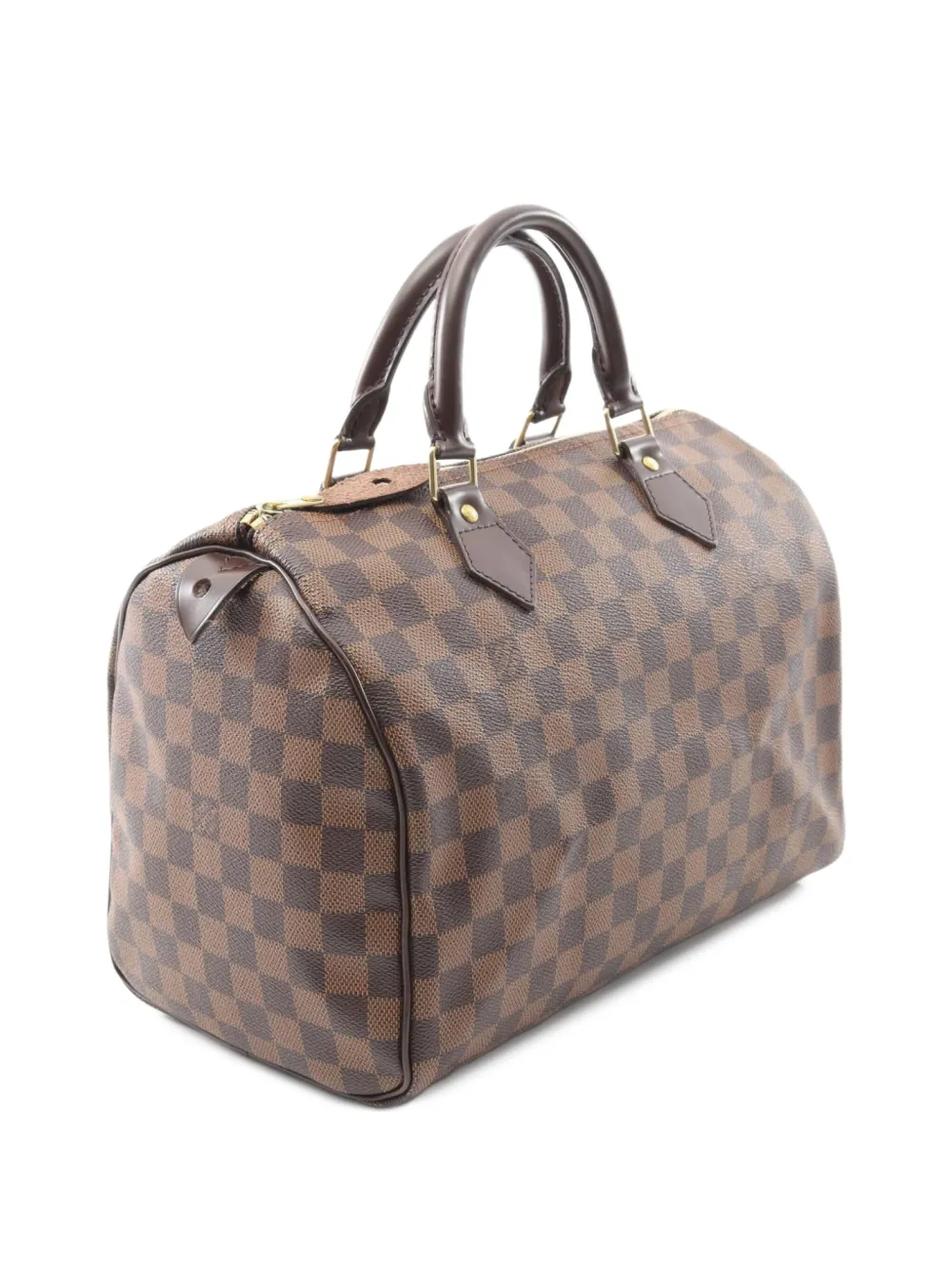 Pre-owned Louis Vuitton 2006 Speedy 30 Damier Ebenè Tote Bag In Brown