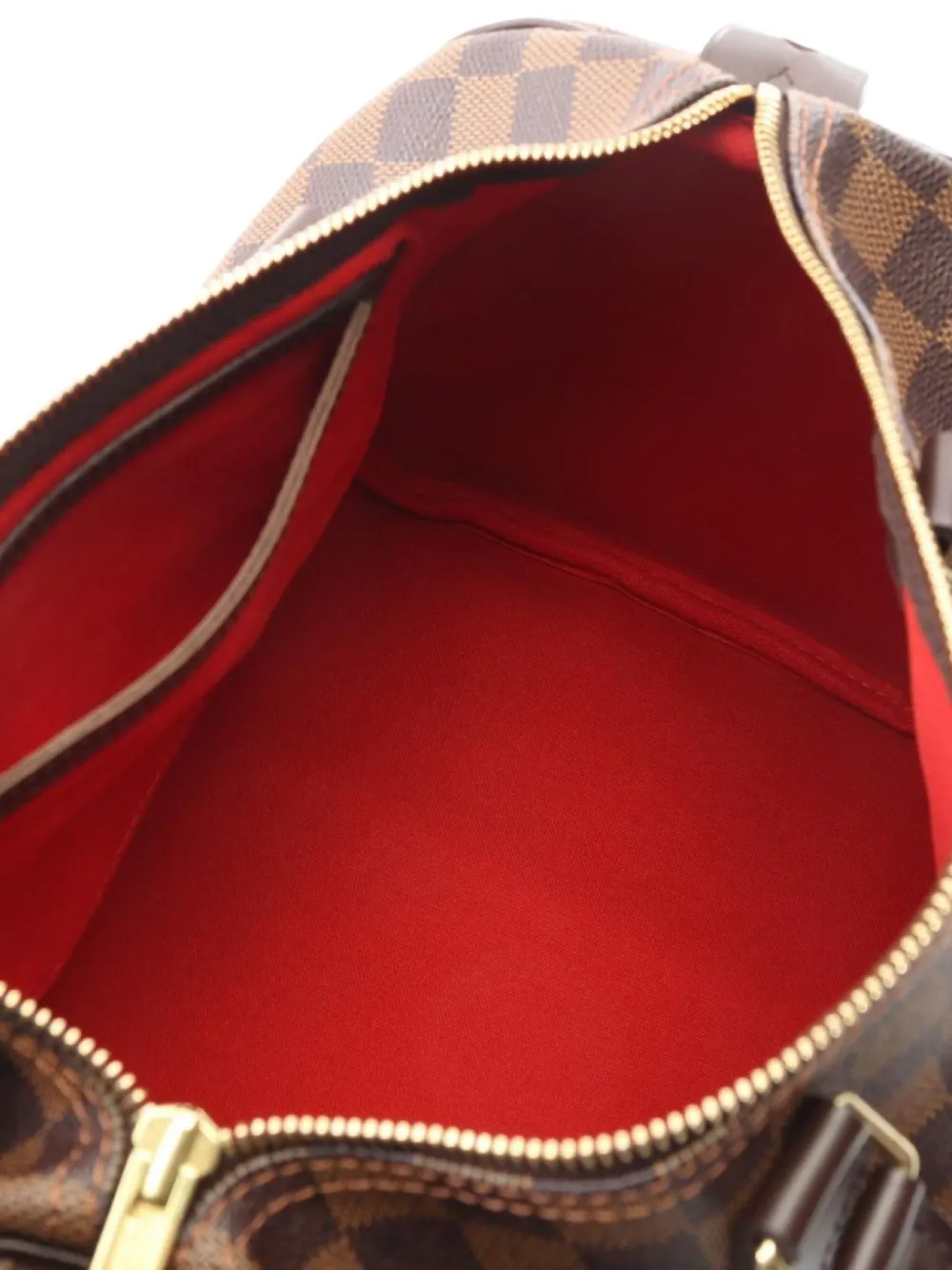 Pre-owned Louis Vuitton 2006 Speedy 30 Damier Ebenè Tote Bag In Brown
