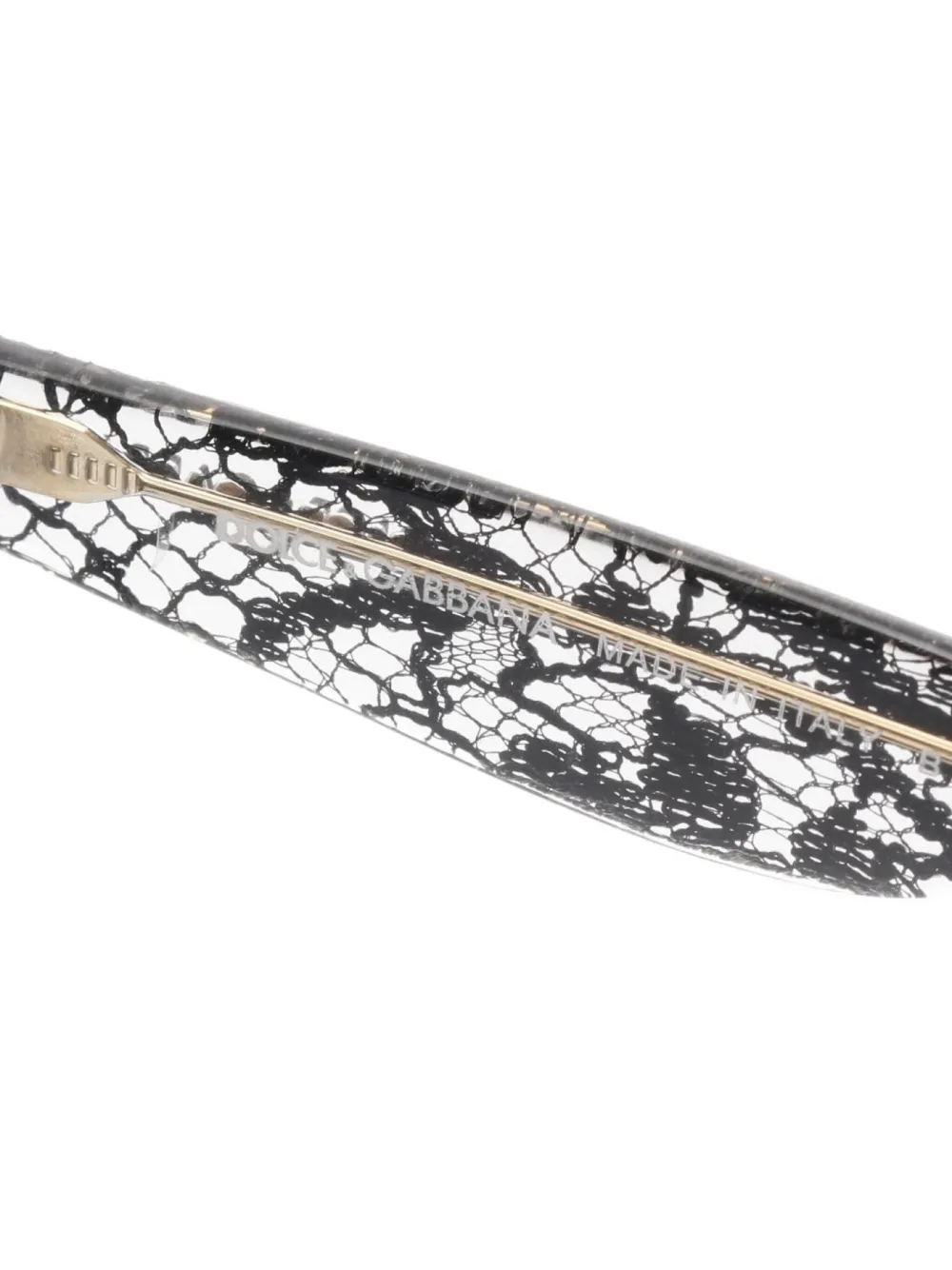 Pre-owned Dolce & Gabbana 2010s Lace-print Sunglasses In White