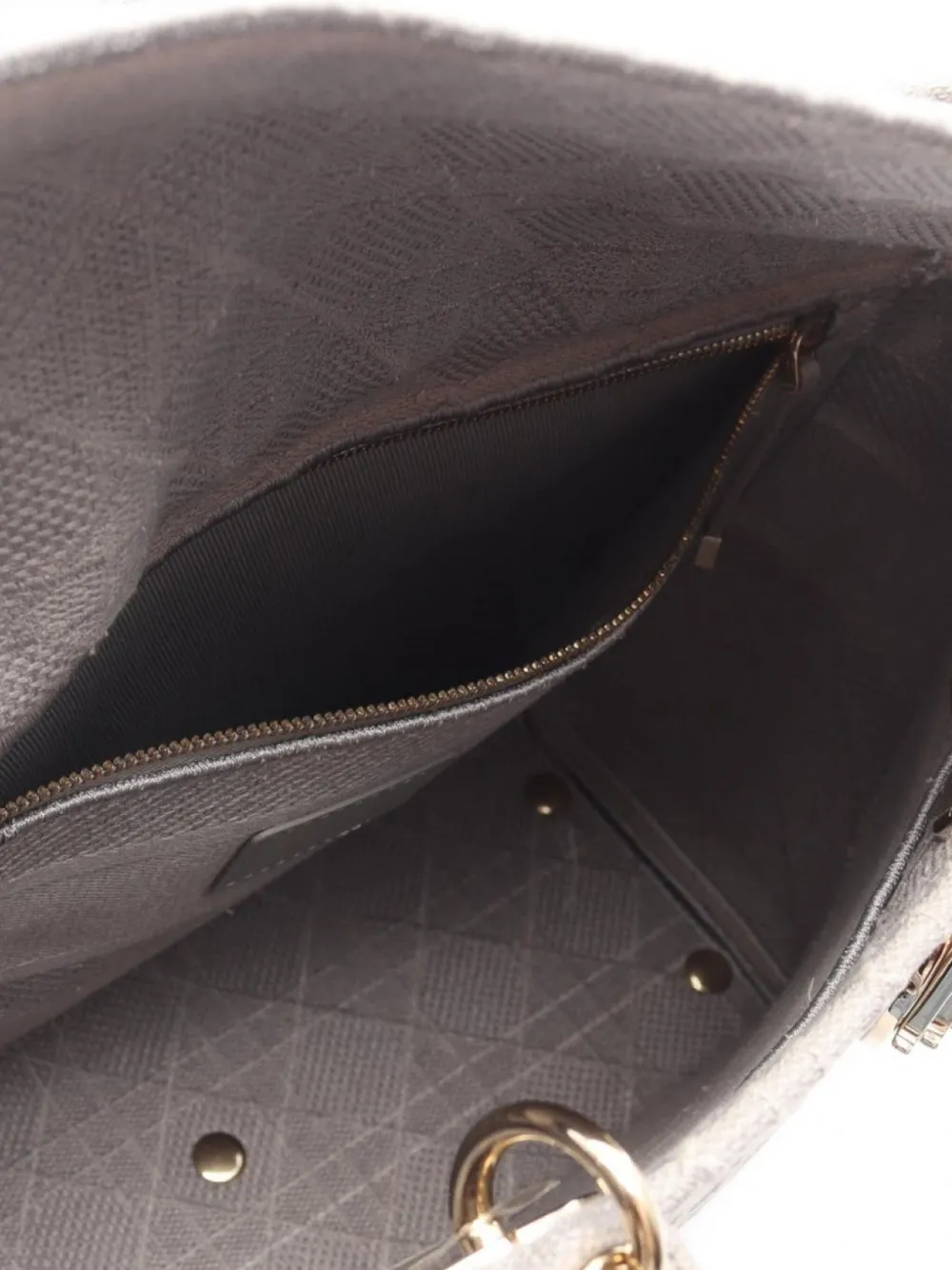 Pre-owned Dior 2000s Large Lady D-lite Cannage Handbag In Gray
