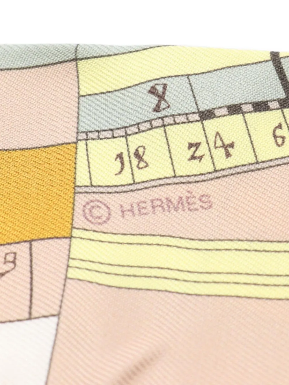 Pre-owned Hermes 2010s Astrologie Nouvelle Silk Scarf In Yellow