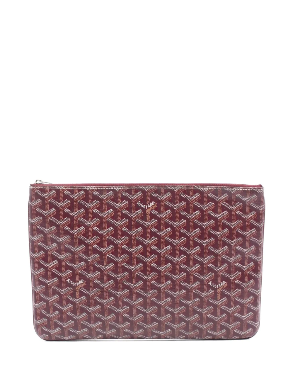 Pre-owned Goyard 2010s Coated-canvas Chevron Clutch Bag In Red