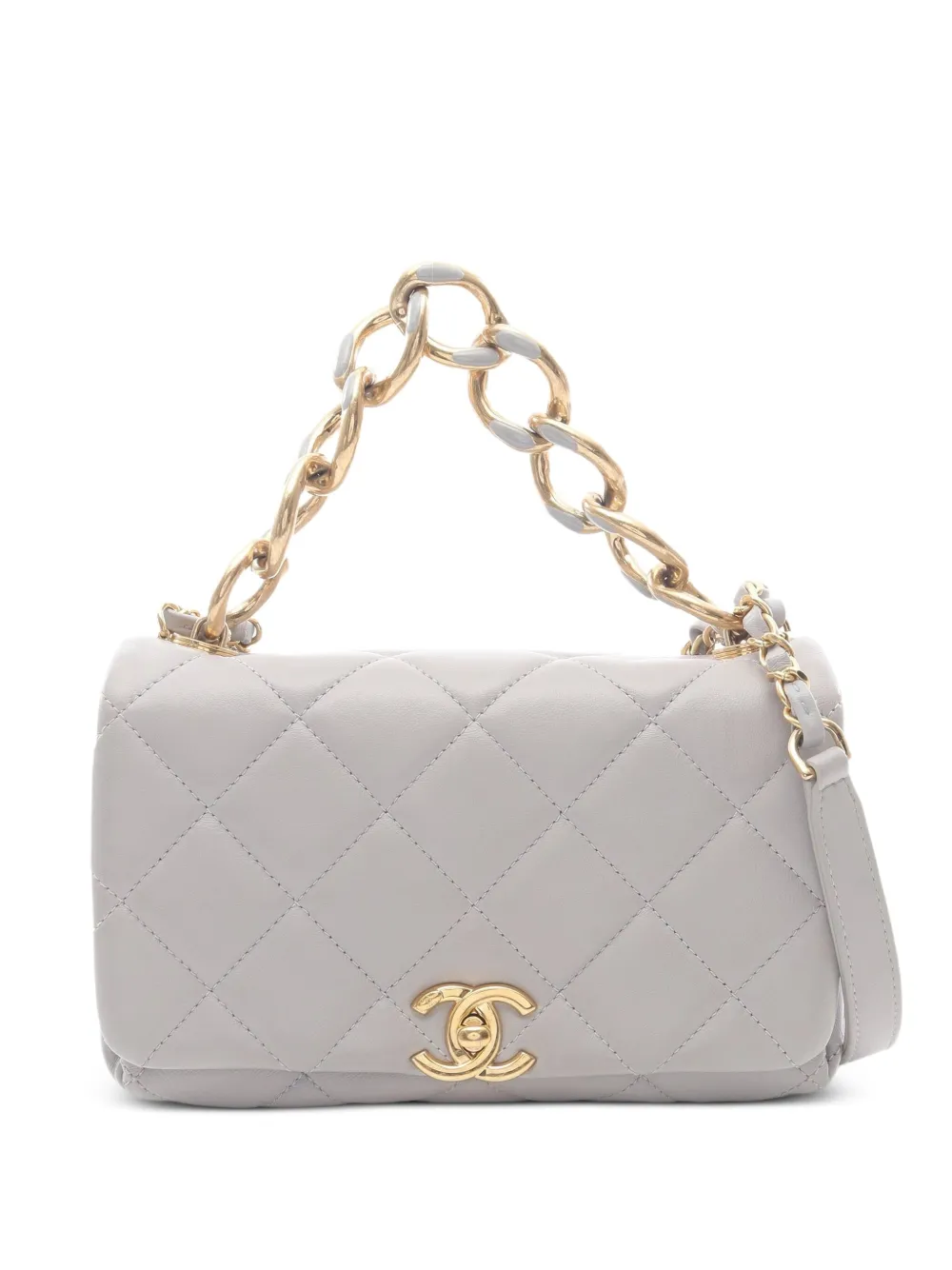 CHANEL Pre-Owned 2021 マトラッセ チェーン ショルダーバッグ ミニ - グレー CHANEL Pre-Owned 2021 マトラッセ チェーン ショルダーバッグ ミニ - グレー