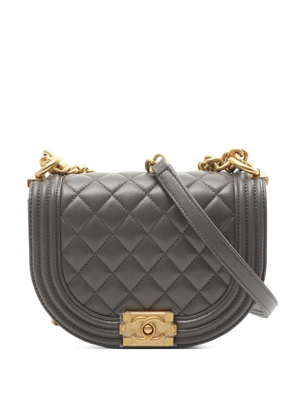 CHANEL Pre-Owned 2021 マトラッセ チェーン ショルダーバッグ - グレー CHANEL Pre-Owned 2021 マトラッセ チェーン ショルダーバッグ - グレー