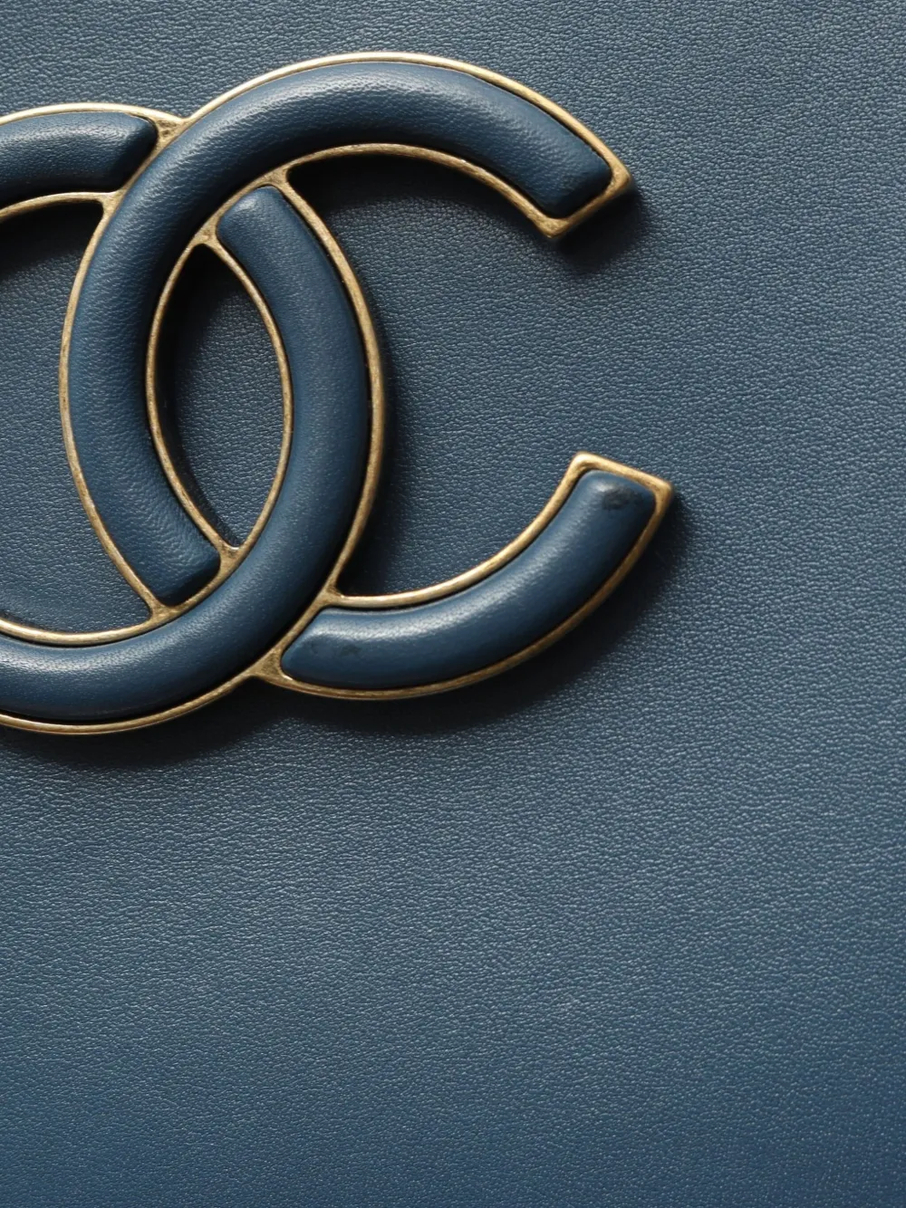 Pre-owned Chanel 2016-2017s Coco Mark Leather Shoulder Bag In Blue