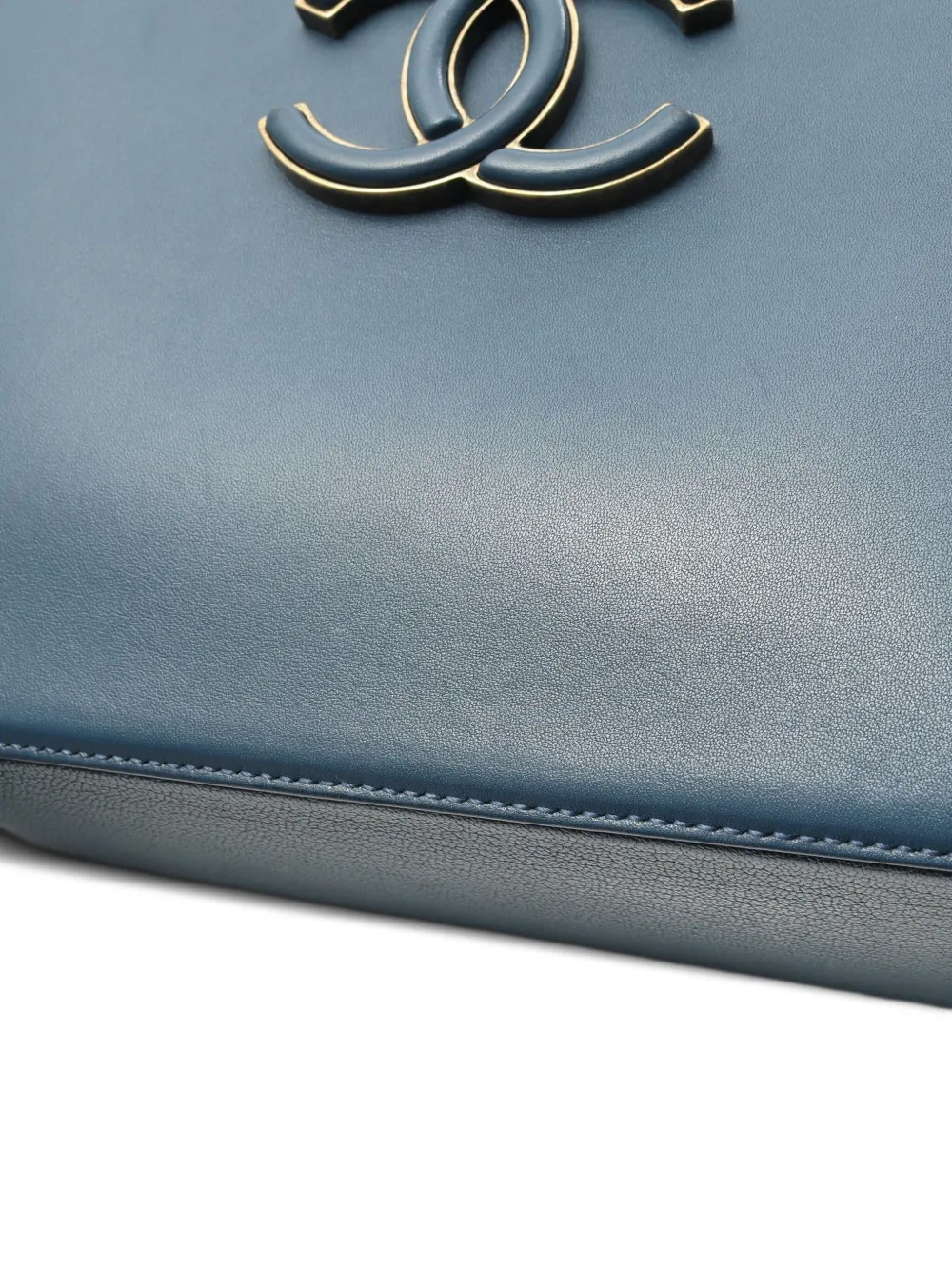 Pre-owned Chanel 2016-2017s Coco Mark Leather Shoulder Bag In Blue