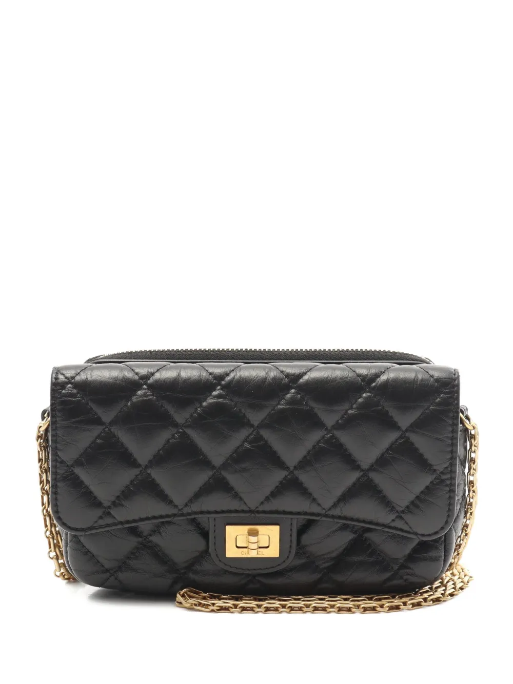 CHANEL Pre-Owned 2021 2.55 マトラッセ チェーン ショルダーバッグ - ブラック CHANEL Pre-Owned 2021 2.55 マトラッセ チェーン ショルダーバッグ - ブラック