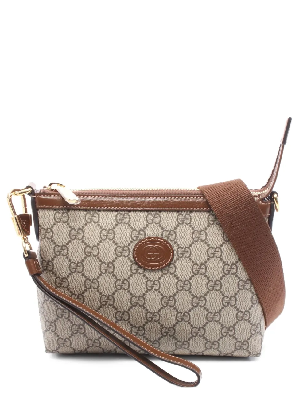 Pre-owned Gucci 2020s Gg Supreme Clutch Bag In Brown