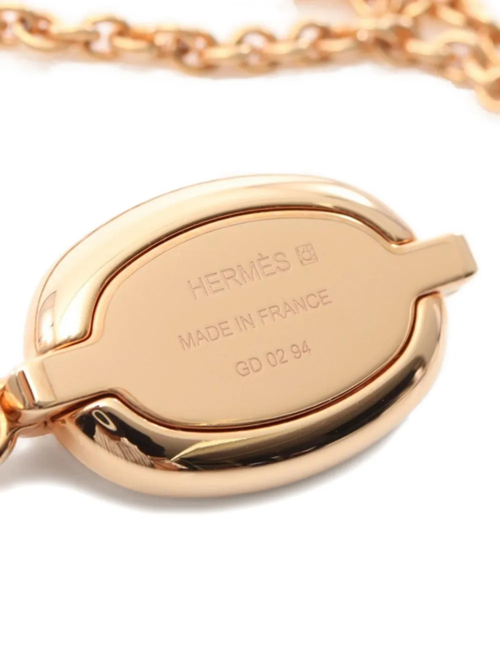 Pre-owned Hermes 2020s Mini Mayon Pm Necklace In Gold