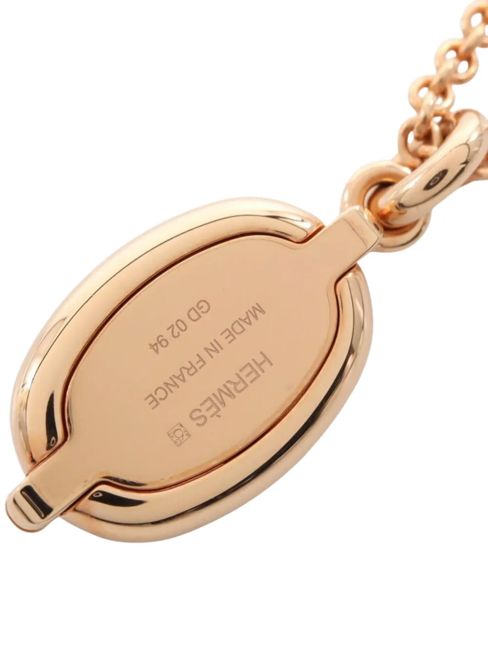 Pre-owned Hermes 2020s Mini Mayon Pm Necklace In Gold