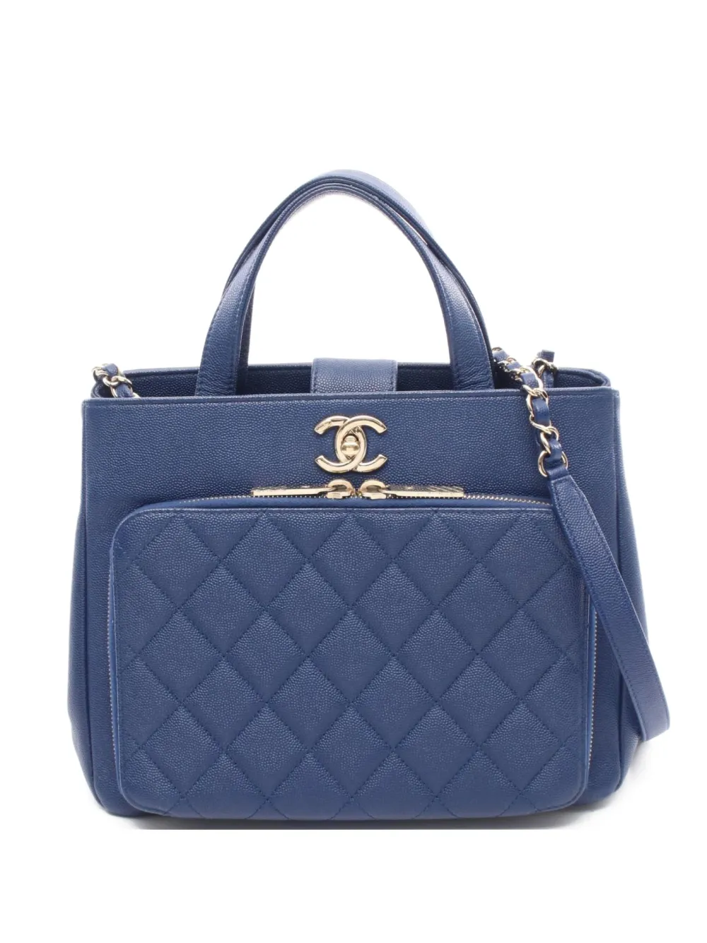 CHANEL Pre-Owned 2017-2018 Business Affinity matelassé shoulder bag | Blue | Image 1