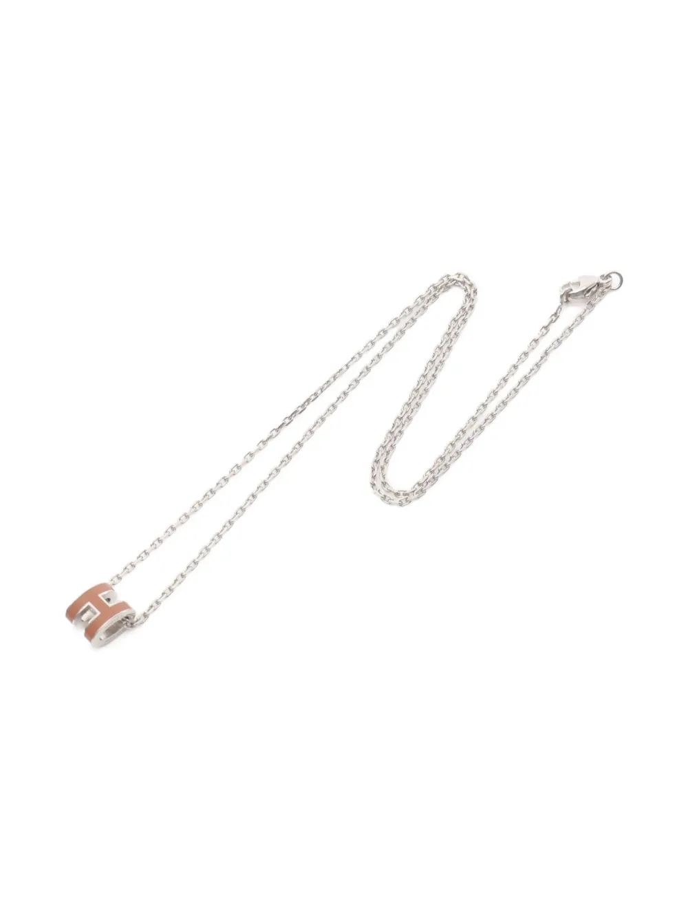 Pre-owned Hermes 2010s Mini Pop H Necklace In Silver