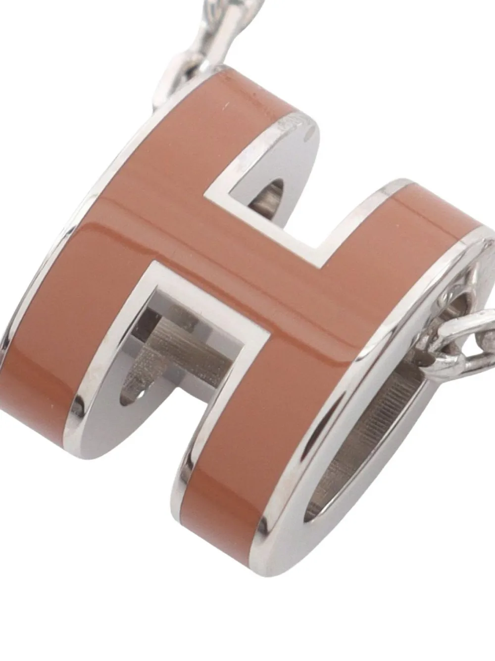 Pre-owned Hermes 2010s Mini Pop H Necklace In Silver