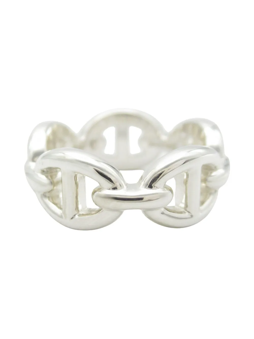 Pre-owned Hermes 2020s Shane Tangle Enchainee Ring In Silver