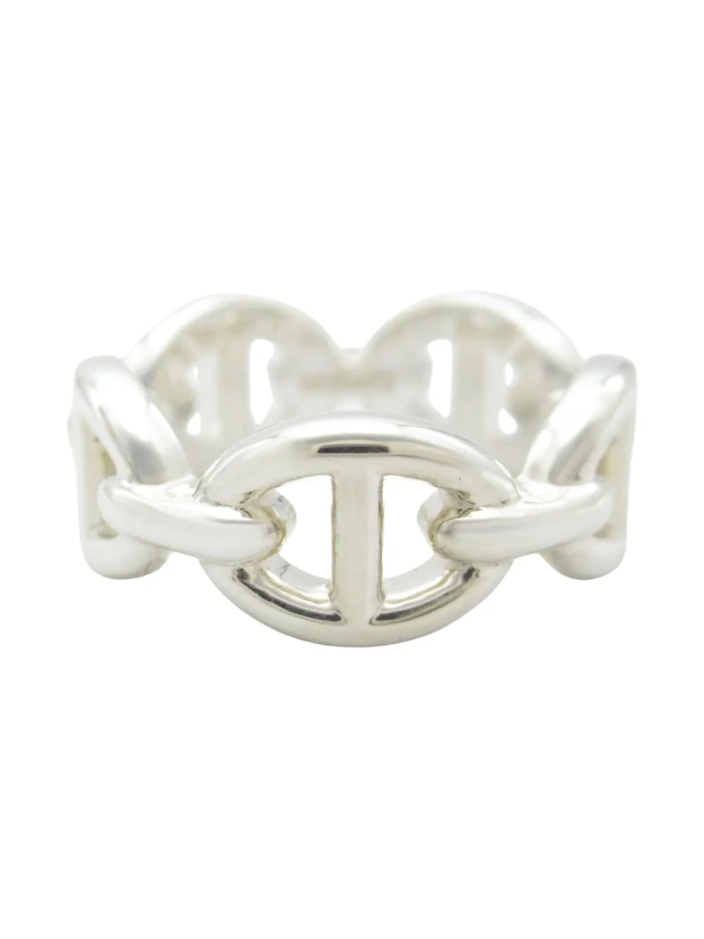 Pre-owned Hermes 2020s Shane Tangle Enchainee Ring In Silver