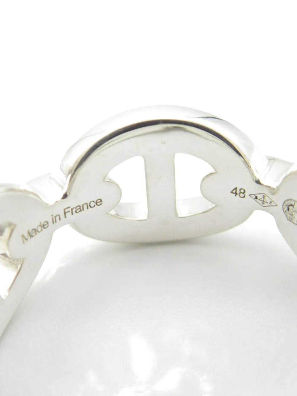 Pre-owned Hermes 2020s Shane Tangle Enchainee Ring In Silver