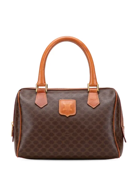Celine Pre-Owned 2017 Macadam Coated Canvas boston bag