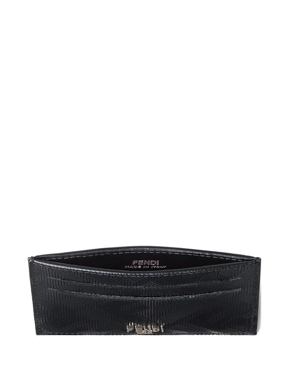 FENDI logo-plaque leather cardholder - ブラック FENDI logo-plaque leather cardholder - ブラック