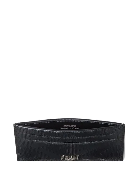 FENDI logo-plaque leather cardholder 