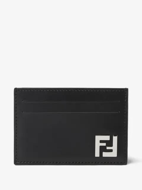 FENDI logo-plaque leather cardholder