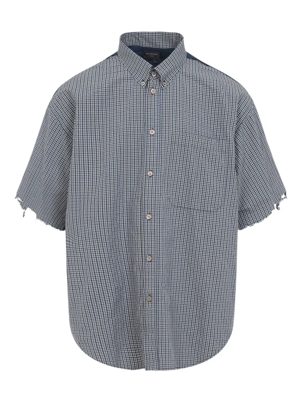 Balenciaga Breezy Linen-cotton Blend Short-sleeve Shirt In Blue
