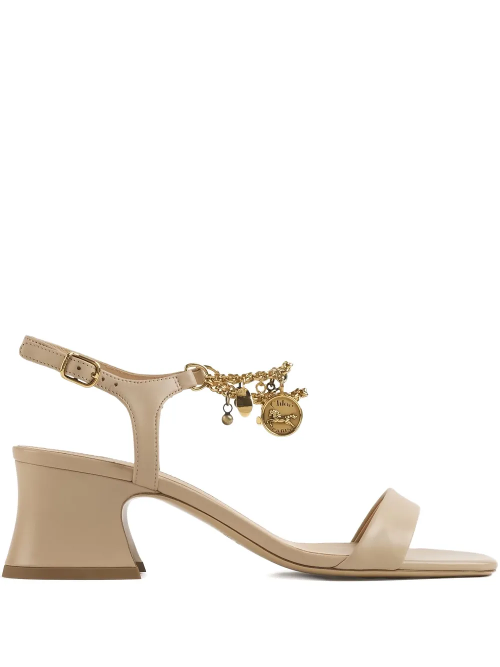 Chloé 55mm charm-embellished block-heel sandals - ニュートラル Chloé 55mm charm-embellished block-heel sandals - ニュートラル