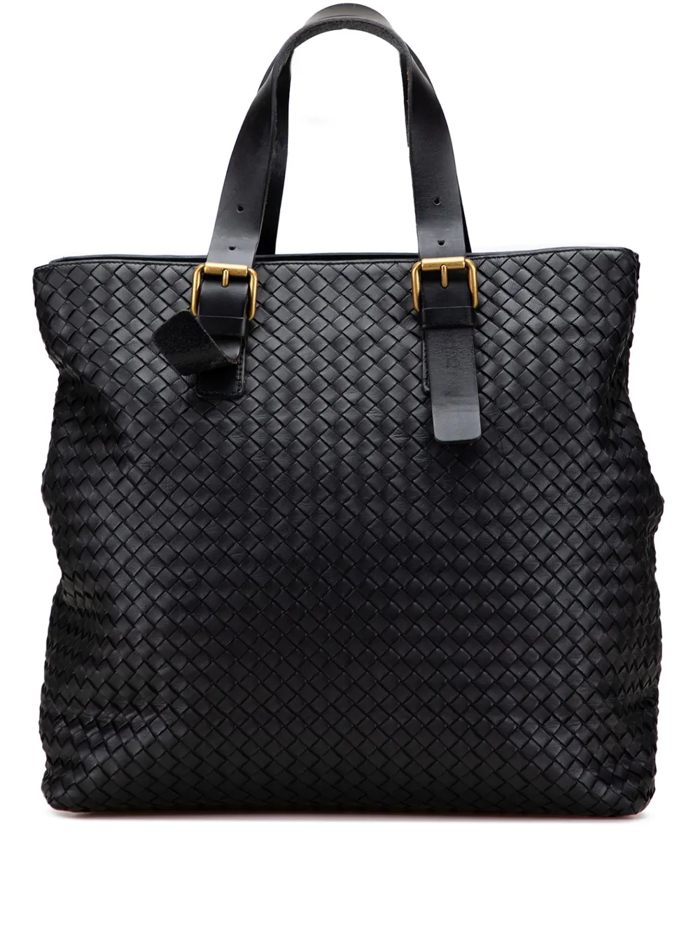 Bottega Veneta Pre-Owned 2009 ナッパ イントレチャート ベルテッド トートバッグ - ブラック Bottega Veneta Pre-Owned 2009 ナッパ イントレチャート ベルテッド トートバッグ - ブラック