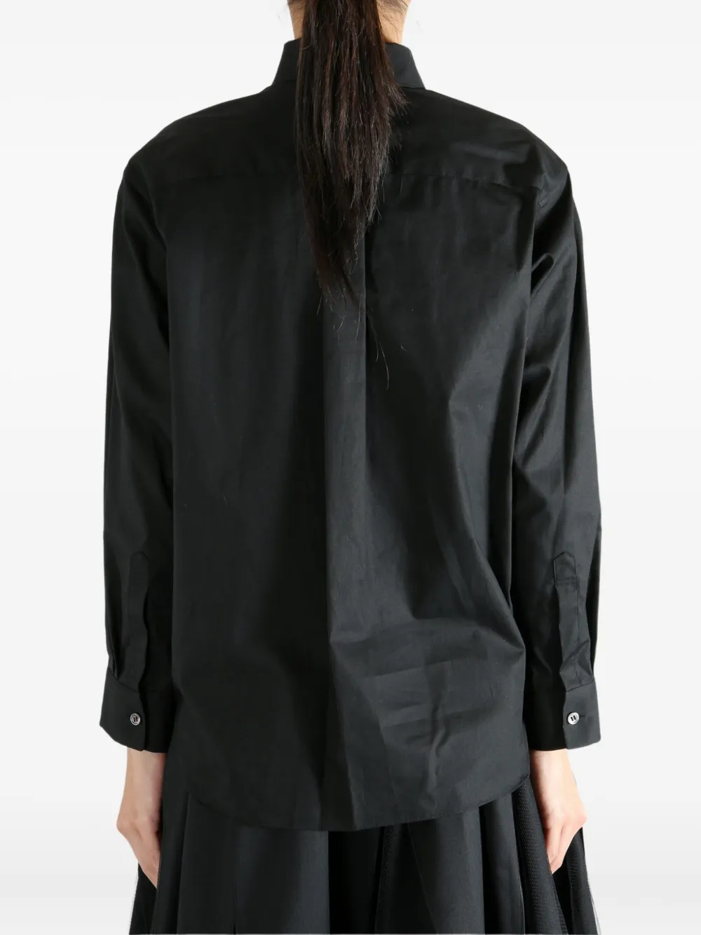 Comme des Garçons TAO rose-embellished cotton shirt Zwart