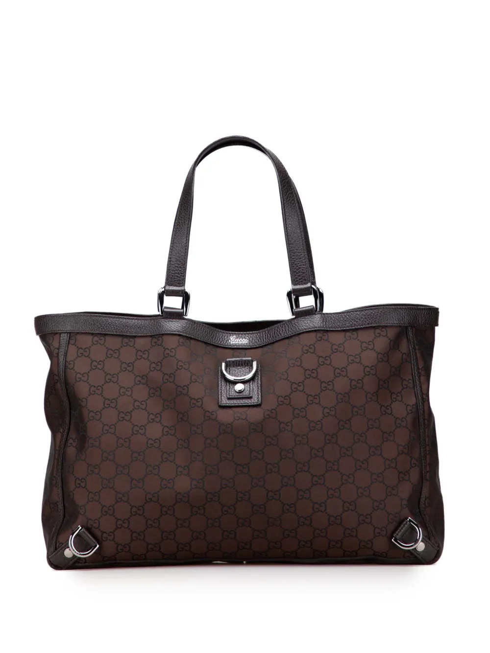 Gucci Pre-Owned 2000-2015 GGナイロン アビーD リング ハンドバッグ - ブラウン Gucci Pre-Owned 2000-2015 GGナイロン アビーD リング ハンドバッグ - ブラウン