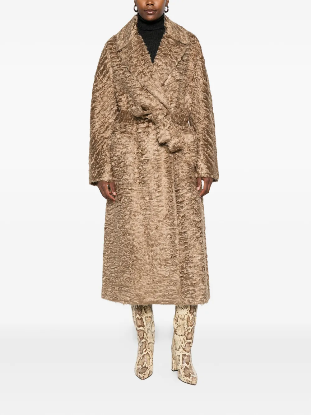 VALENTINI 1972 belted textured-weave coat | Double Breasted & Peacoats | Image 2