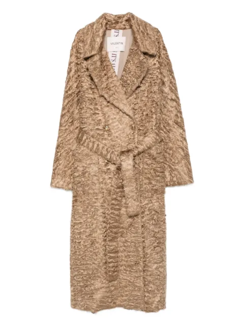 VALENTINI 1972 belted textured-weave coat