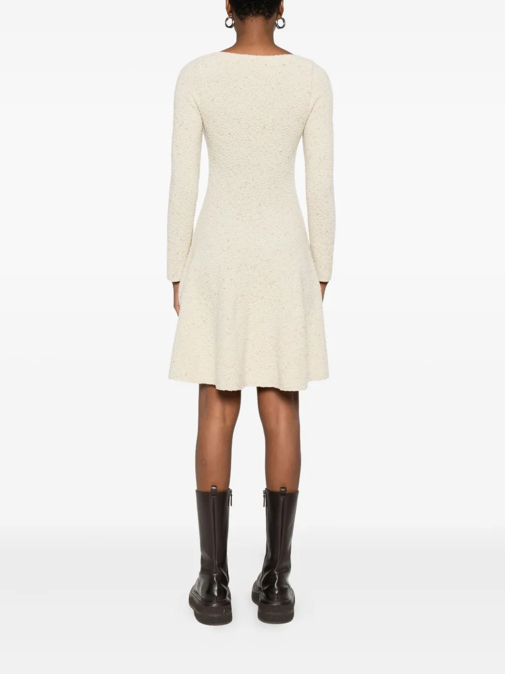 Antonino Valenti Long-sleeve Flared Mini Dress In Neutral