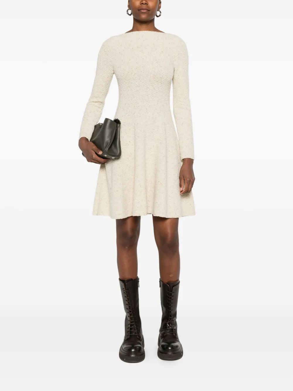 Antonino Valenti long-sleeve flared mini dress - Beige
