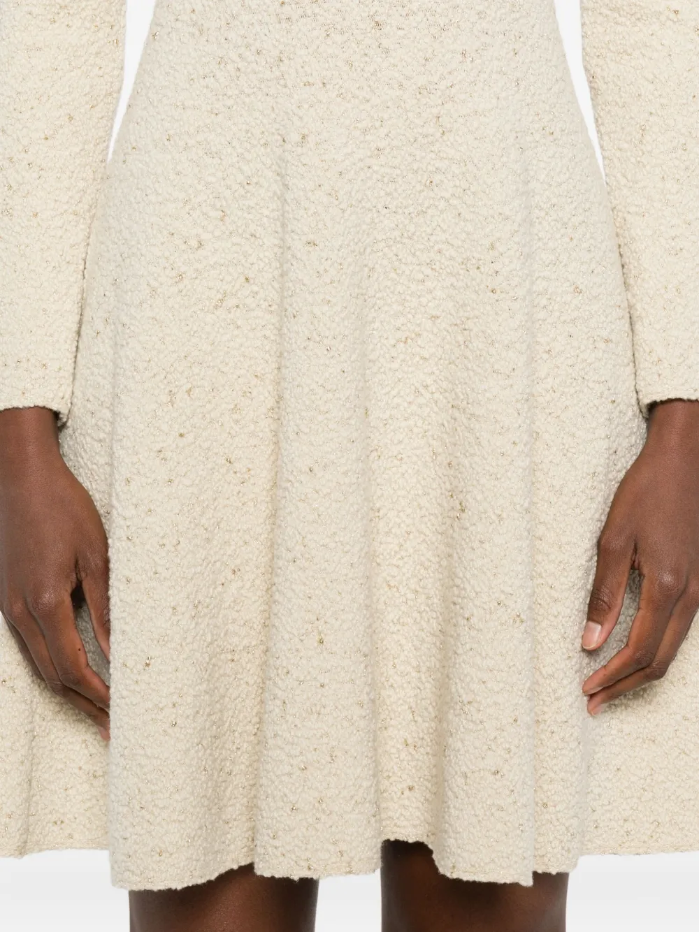 Antonino Valenti Long-sleeve Flared Mini Dress In Neutral
