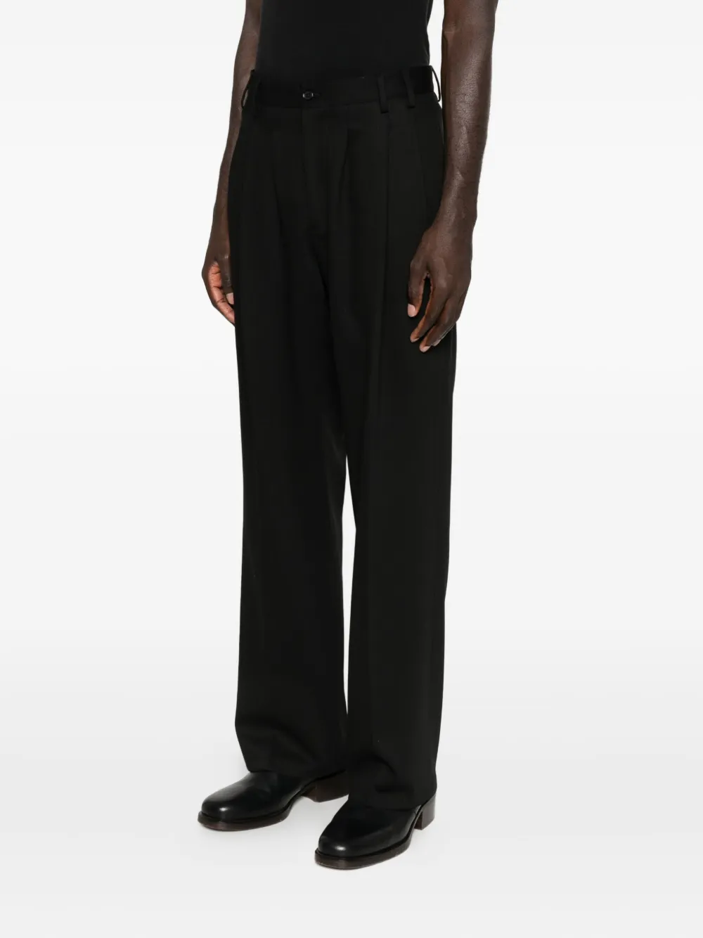 Costumein Broek met geplooide voorkant Zwart