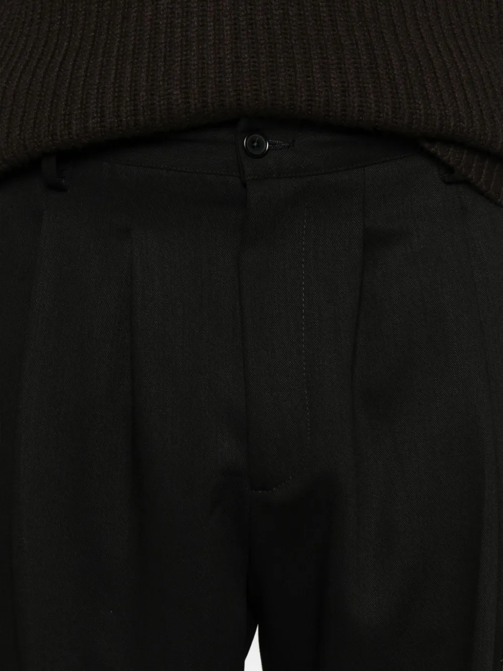 Costumein Broek met geplooide voorkant Zwart