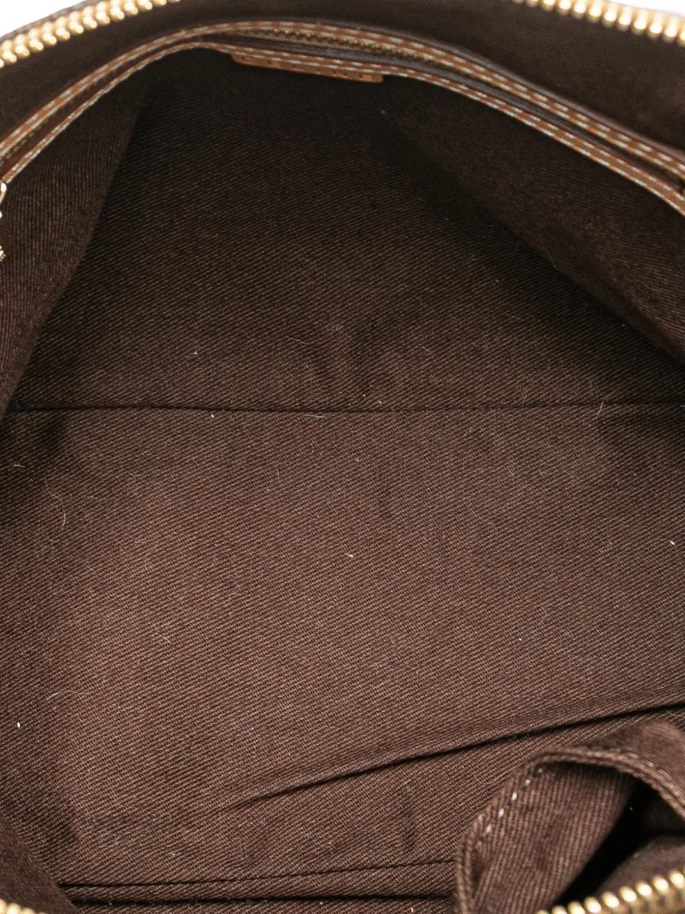 Pre-owned Celine 2007 Macadam Coated Canvas Dome Satchel In Brown