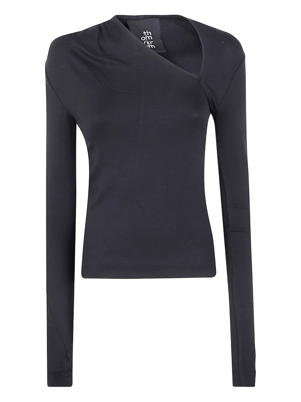 Thom Krom Top asimmetrico a maniche lunghe - BLACK