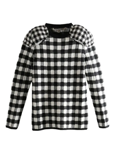 Comme Des Garçons gingham padded-shoulder jumper