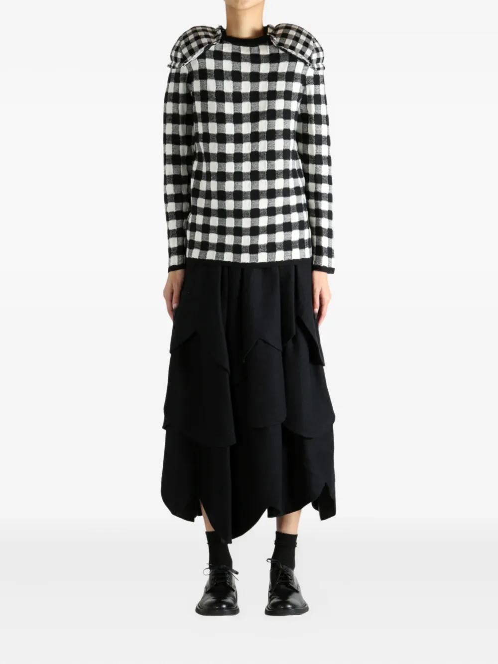 Comme Des Garçons gingham padded-shoulder jumper | Knitted Sweaters | Image 2