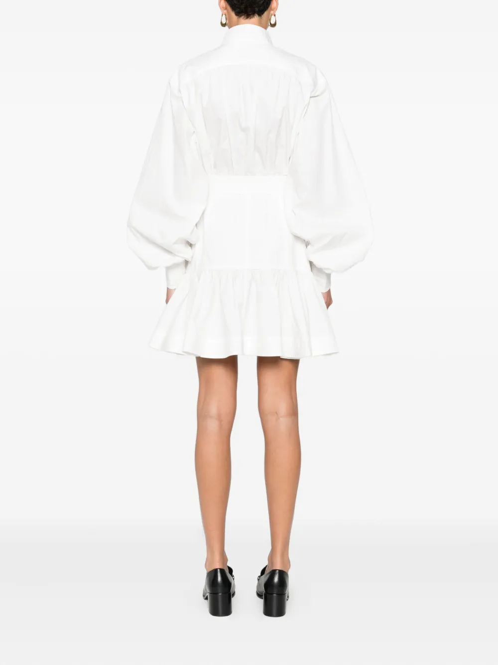Zimmermann Belted Button-front Mini Dress In White