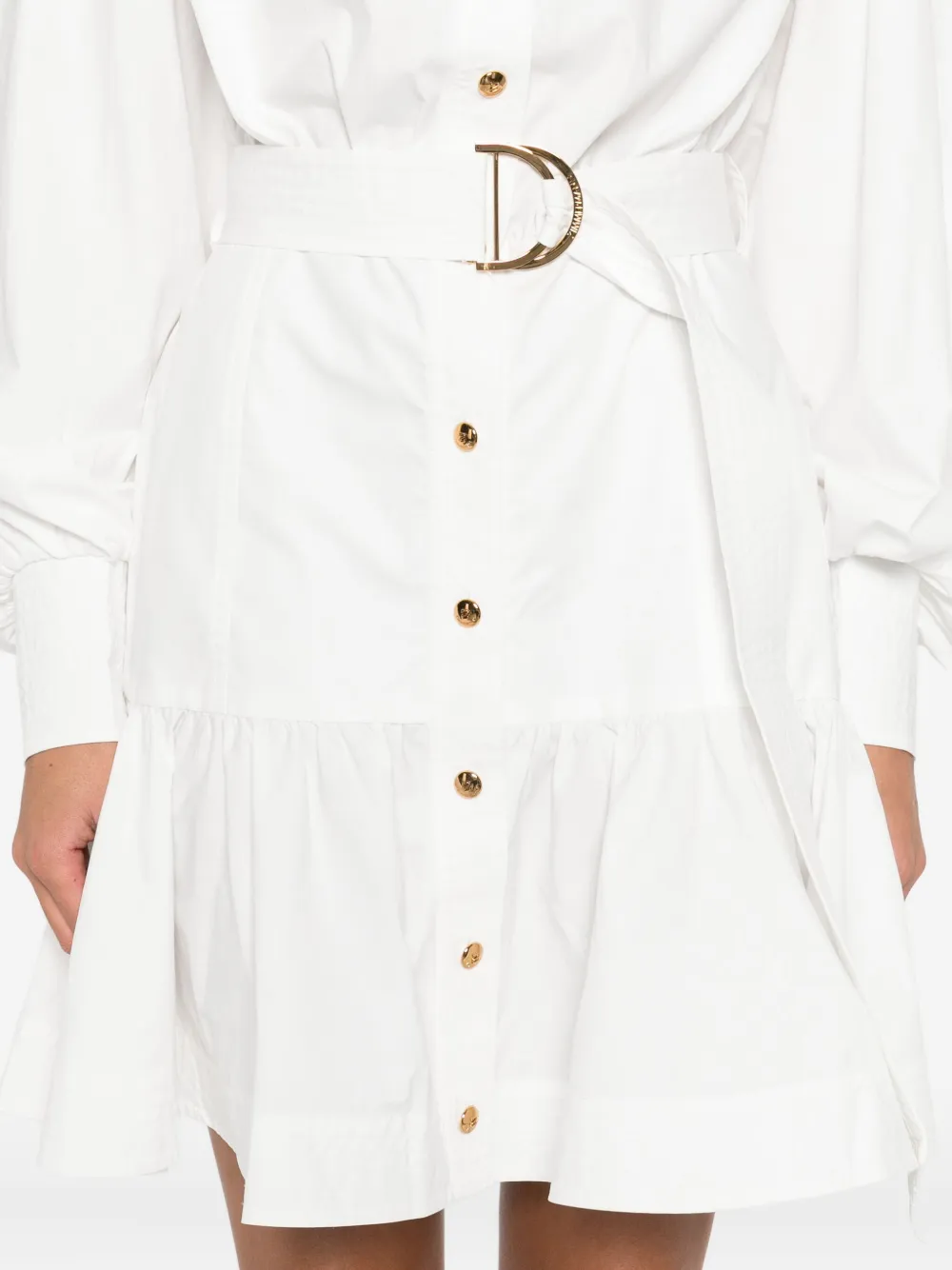 Zimmermann Belted Button-front Mini Dress In White