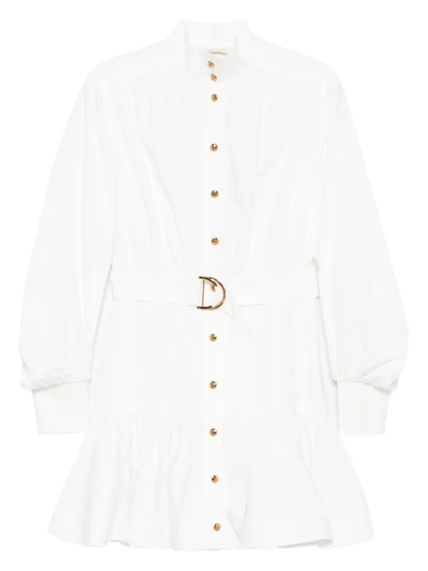 zimmermann edie button down short dress Zimmermann Edie Embroidery Short Dress in Ivory
