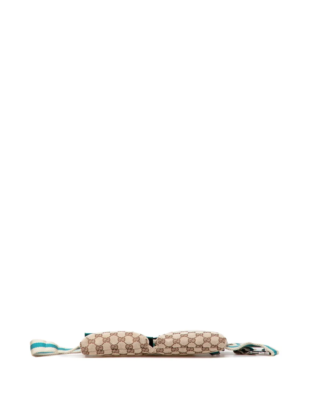 Pre-owned Gucci 2000-2015 Gg Canvas Web Double Pocket Belt Bag In Brown
