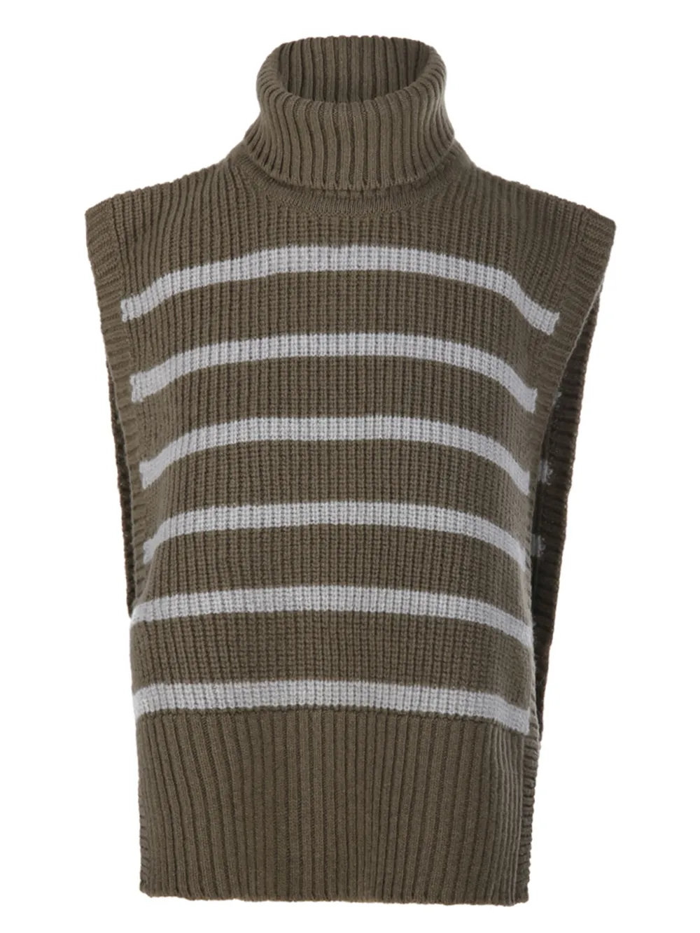 Davantino Turtleneck Striped Sweater In Brown